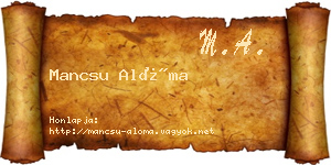 Mancsu Alóma névjegykártya